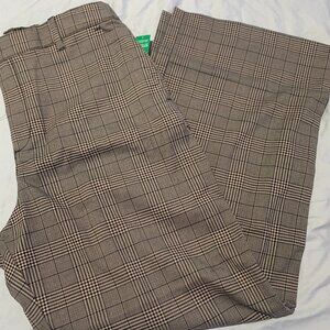 NWT GAP Women's High Rise Wide Leg Trousers Plaid size 12